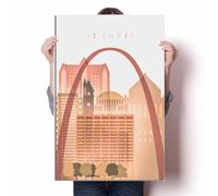 LIULAG stampe su tela 30x45cm Senza Cornice St Louis Missouri Vintage Travel Poster Office Interior Paintings Bagno Canvas Painting
