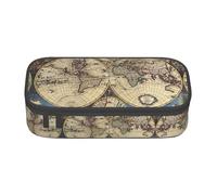 Liulannq Ancient Map World Globe - Astuccio per cancelleria, con scomparto grande