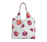 Liulannq Borsa in tela monospalla con motivo melograno, borsa di protezione ambientale colorata può essere riutilizzata, super resistente e lavabile.