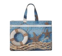 Liulannq Borse di tela con conchiglie e stelle marine, borse portatili per ufficio e affari, kit di studio, borse di stoccaggio, super resistenti.