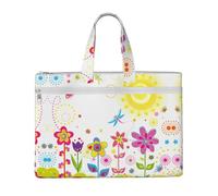 Liulannq Borse in tela con farfalle e fiori, borse portatili per ufficio e lavoro, per il tempo libero, kit di studio, borse di stoccaggio, super resistenti.