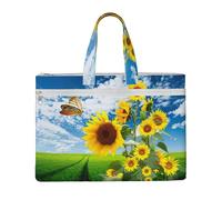 Liulannq Borse per documenti in tela con girasole e farfalle, per ufficio e lavoro, per il tempo libero, kit di studio, borse di stoccaggio, super resistenti.