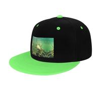 Liulannq Cappello hip-hop multicolore con pesce gatto subacqueo, adatto per adulti e bambini, uomini e donne, cappelli divertenti per l'atmosfera., Verde, Taglia unica