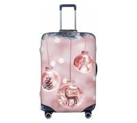 Liulannq Copertura protettiva per valigia con palla di Natale rosa ad alta elasticità, che decora e protegge la tua valigia da polvere e graffi., Nero , M