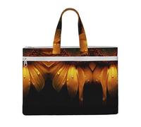 Liulannq Giallo girasole floreale tela File Borse, ufficio e affari Portatile Leisure Borse, Kit di studio, Borse di stoccaggio, Super Durable.