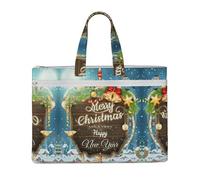 Liulannq Merry Christmas Bird Canvas File Borse, Ufficio e Affari Portatile Leisure Borse, Kit Studio, Borse di Stoccaggio, Super Durevoli.