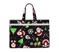 Liulannq Merry Christmas - Borse in tela per documenti da ufficio e lavoro, per il tempo libero, kit di studio, borse di stoccaggio, super resistenti.