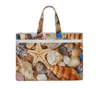 Liulannq Seashell Landscape On The Beach Canvas File Borse, Ufficio e Affari Portatile Leisure Borse, Kit Studio, Borse Di Stoccaggio, Super Durevole.