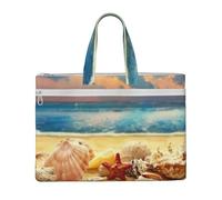 Liulannq Seashells On The Sandy Beach Borse di tela File Bags Office e Business Portable Leisure Borse, kit di studio, borse di stoccaggio, super resistente.