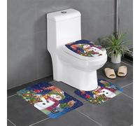 Liulannq Set di tre tappetini antiscivolo in flanella con pupazzo di neve, scoiattolo e gufo, morbido e delicato sulla pelle, assorbente e antiscivolo, facile da curare. Goditi ogni secondo di calore.