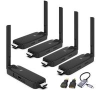 LIULANZ Ricevitore e trasmettitore wireless HDMI 4 Kit di estensione USB-C, Plug & Play, portatile 2,4 G/5 G, espansione simultanea wireless per più schermi da laptop e fotocamera a TV, proiettori