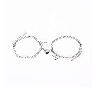 LIULIN Bracciale con Coppia di magneti in Acciaio Inossidabile Bracciale con ciondoli a Catena Cubana per Gli Amanti del Cuore Che attirano Il Regalo di Gioielli accoppiati