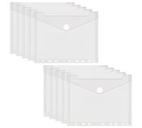 LIULINY 10 Pezzi Buste di Plastica A5, 7 Fori Raccoglitore Sacchetto, 22.8x18 cm Tasche per Raccoglitori, Buste Portadocumenti Impermeabili, Cartelline Trasparenti, per File Quaderni