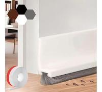 LIULINY 100cm Bianco Paraspifferi per Porte, Guarnizione a Spazzola per Porte, Guarnizione per Fondo Autoadesiva, Paraspifferi per Protezione da Suoni, per Cucine, Bagni e Vasche da Bagno