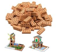 LIULINY 120 Pezzi Rossi Mattoni in Miniatura Mini Modello, Mini Mattoni con 8 Fori, Modello Argilla Mattoncini, per Costruzione DIY Case Bambole Decorazioni Giardino Giocattoli Casa (2 x 1 x 0,5 cm)
