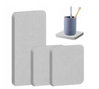 LIULINY 3 Pezzi Sottobicchieri in Diatomite Assorbenti D'acqua, Sottobicchieri in Terra di Diatomee Assorbenti, Vassoio Pietra Assorbente, per Bevande, Caffè, Bicchieri e Tazze da Tè (Grigio Chiaro)
