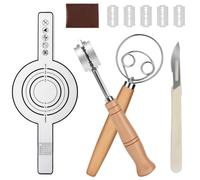 LIULINY 4 Pezzi Taglierino per Pane, Frusta Danese Spianatoia Silicone Lametta per Pane con 5 Lame Ricambio, Coltello Dritto, Set per Pasta Madre, per Preparazione Torte Modelli Impasto per DIY