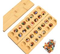 LIULINY Gioco Kalaha, 65 Jewel Kalaha, Gioco da Tavolo Mancala | Pieghevoli Scacchi con le Gemme, per Bambini e Adulti Emozionante di Strategia in Legno