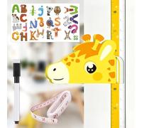 LIULINY Metro Crescita Giraffa per Bambini, Misuratore Altezza Magnetico con Testa Giraffa 3D Mobile, Installazione Adesiva, Superficie Lavabile Metro Crescita Tema Animali per Casa, Asili Scuole