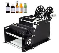 LIULIQ Macchina Etichettatrice Manuale Per Bottiglie Rotonde, Applicatore Di Etichette Semiautomatico Regolabile, Etichetta Regolabile Per Bottiglie Con Diametro Della Bottiglia 30-120mm
