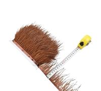 LiuliuBull 1 Meter Natural Ostrich Feather Fringe Trim - 8-10cm Colored Fluffy Feathers for Dress Sewing, Clothes Decor, and Party Decoration(Red brown)