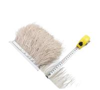 LiuliuBull 1 Meter Natural Ostrich Feather Fringe Trim - 8-10cm Colored Fluffy Feathers for Dress Sewing, Clothes Decor, and Party Decoration(Light Brown)