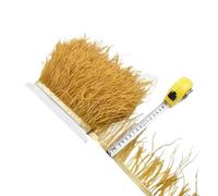 LiuliuBull 1 Meter Natural Ostrich Feather Fringe Trim - 8-10cm Colored Fluffy Feathers for Dress Sewing, Clothes Decor, and Party Decoration(Khaki)