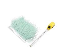LiuliuBull 1 Meter Natural Ostrich Feather Fringe Trim - 8-10cm Colored Fluffy Feathers for Dress Sewing, Clothes Decor, and Party Decoration(Menta verde)