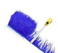 LiuliuBull 1 Meter Natural Ostrich Feather Fringe Trim - 8-10cm Colored Fluffy Feathers for Dress Sewing, Clothes Decor, and Party Decoration(Royal blue)