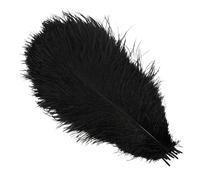 LiuliuBull 10 piume di struzzo colorate da 30-50 cm for artigianato fai da te, vasi e centrotavola(black,16-18inch)