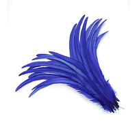 LiuliuBull 100 piume di coda di gallo - piume di fagiano lunghe 30-35 cm for decorazioni nuziali fai da te e accessori for le feste(Royal blue)