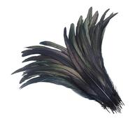 LiuliuBull 100 piume di coda di gallo - piume lunghe 25-30 cm for artigianato, matrimoni e decorazioni for feste(black)