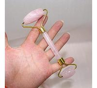 LiuliuBull 1pcs Natural Crystal Wafer Head Massager per Il Viso Bastone Rosa al Quarzo rulli in Pietra Anti Cellulite Massaggio Rughe facciali Rosa