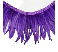 LiuliuBull 2 metri di piume di coda di gallo colorate for artigianato fai da te e accessori for abbigliamento(Viola,12-14inch)