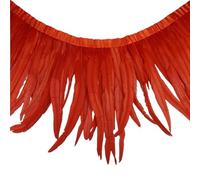 LiuliuBull 2 metri di piume di coda di gallo colorate for artigianato fai da te e accessori for abbigliamento(Rosso,12-14inch)