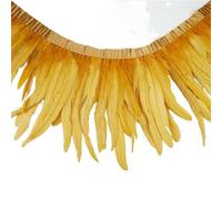 LiuliuBull 2 metri di piume di coda di gallo colorate for artigianato fai da te e accessori for abbigliamento(Golden,6-8inch)