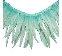 LiuliuBull 2 metri di piume di coda di gallo colorate for artigianato fai da te e accessori for abbigliamento(Light Green,6-8inch)