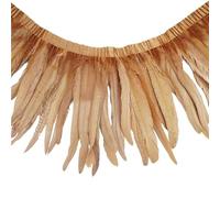 LiuliuBull 2 metri di piume di coda di gallo colorate for artigianato fai da te e accessori for abbigliamento(Khaki,12-14inch)