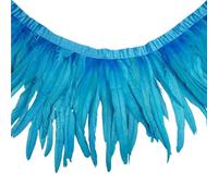 LiuliuBull 2 metri di piume di coda di gallo colorate for artigianato fai da te e accessori for abbigliamento(Lake blue,10-12inch)