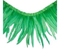 LiuliuBull 2 metri di piume di coda di gallo colorate for artigianato fai da te e accessori for abbigliamento(Grass green,12-14inch)