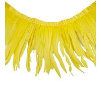 LiuliuBull 2 metri di piume di coda di gallo colorate for artigianato fai da te e accessori for abbigliamento(yellow,12-14inch)
