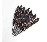 LiuliuBull 20 piume d'oca nere immerse in oro for creazioni artigianali, decorazioni for matrimoni fai da te e accessori(yellow)