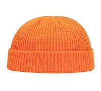LiuliuBull Autunno Inverno Melon cap Uomo Donna Cappello Lavorato a Maglia Berretto Skullcap Berretti da Marinaio Polsino Corto Senza Tesa Retro Stile Navy Cappelli Casquette(Arancia)