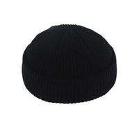 LiuliuBull Cappello Invernale Lavorato a Maglia for Ragazzo, Berretto da Marinaio, Polsini, Retro, Cappello Corto, Unisex, Autunno, Caldo(Black)