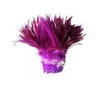 LiuliuBull Cordoncino for cravatta con piume di pollo a punta rossa da 5-6 pollici - Materiale decorativo for la creazione di gioielli(Viola)
