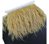 LiuliuBull Nastro di piume di struzzo da 2 m - Frangia di piume da 8-10 cm for cucito fai da te, decorazioni for abiti e vestiti(011khaki)