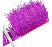 LiuliuBull Nastro di piume di struzzo da 2 m - Frangia di piume da 8-10 cm for cucito fai da te, decorazioni for abiti e vestiti(017dark purple)