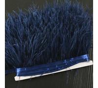 LiuliuBull Nastro di piume di struzzo da 2 m - Frangia di piume da 8-10 cm for cucito fai da te, decorazioni for abiti e vestiti(037navy)