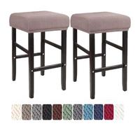 LIULIWEIFA 30x40cm Fodera/Copri Coprisgabello Quadrato Con Elastico Sgabelli da bar Rettangolare Coprisedili lavabili per Cucina sgabello sedia pianoforte panca sedile protezione,Taupe,2pcs
