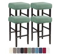 LIULIWEIFA 30x40cm Fodera/Copri Coprisgabello Quadrato Con Elastico Sgabelli da bar Rettangolare Coprisedili lavabili per Cucina sgabello sedia pianoforte panca sedile protezione,Verde,4pcs